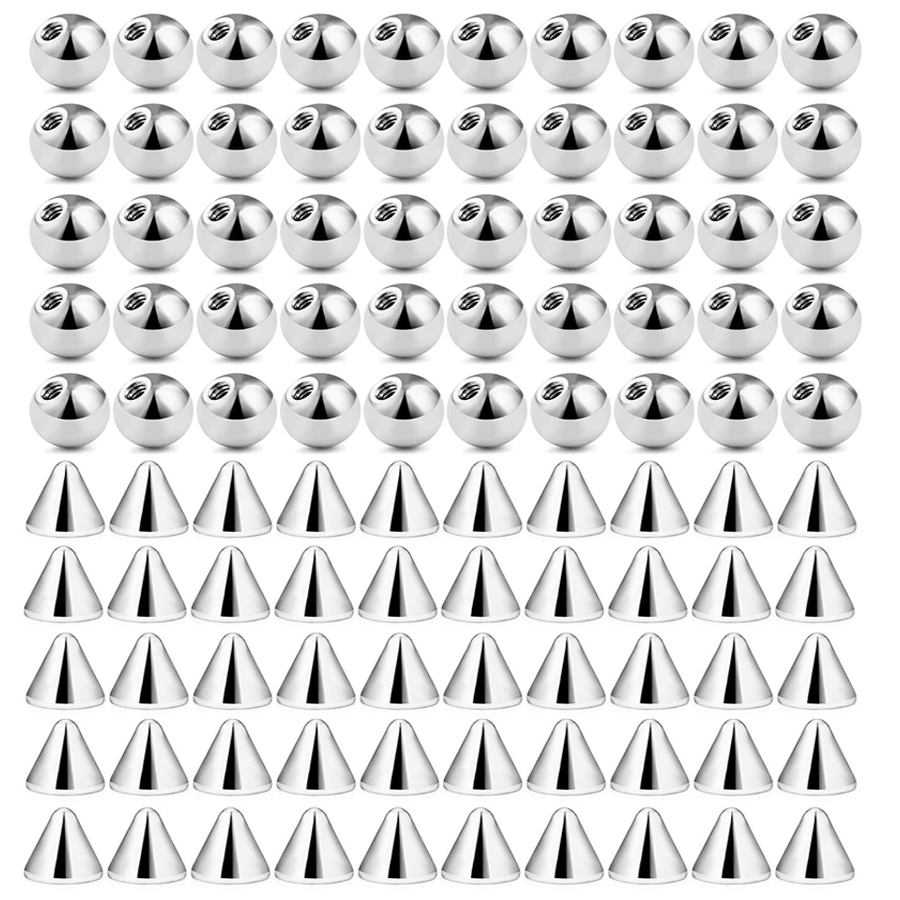 Body Jewelry Barbell - 100pcs 16G 3mm 4mm Replacement Spare