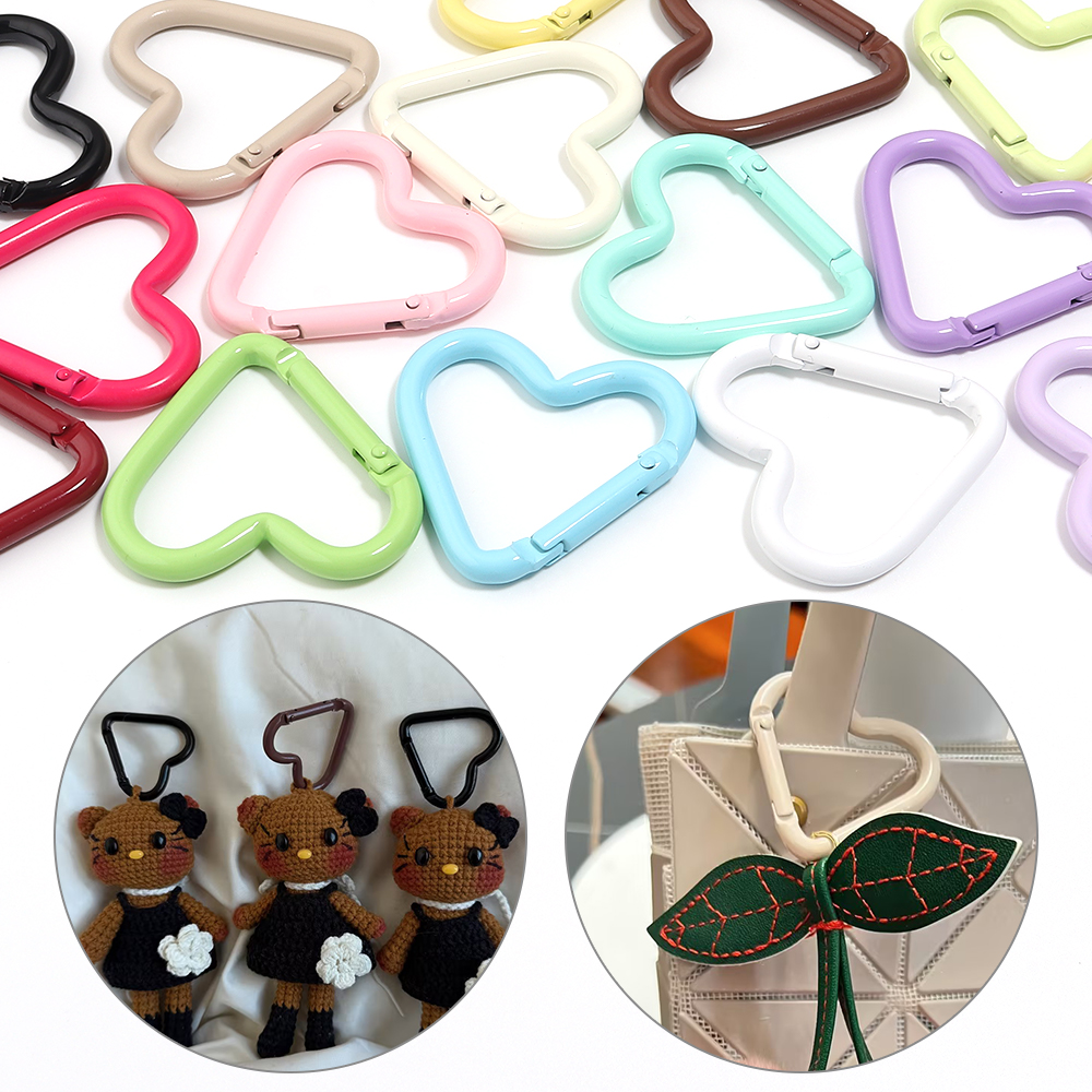 Daith Heart Ring - 5pcs Colorful Heart-shaped Aluminum Alloy Carabiner