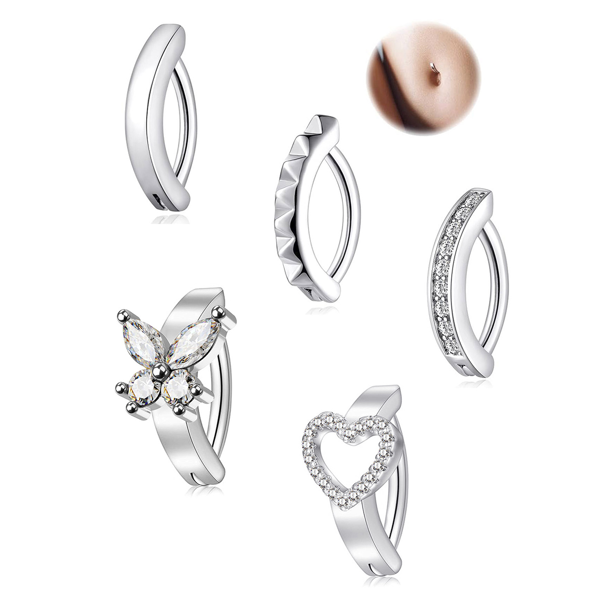 Body Jewelry Belly Button Rings - 316L Stainless Steel Belly Button Piercing