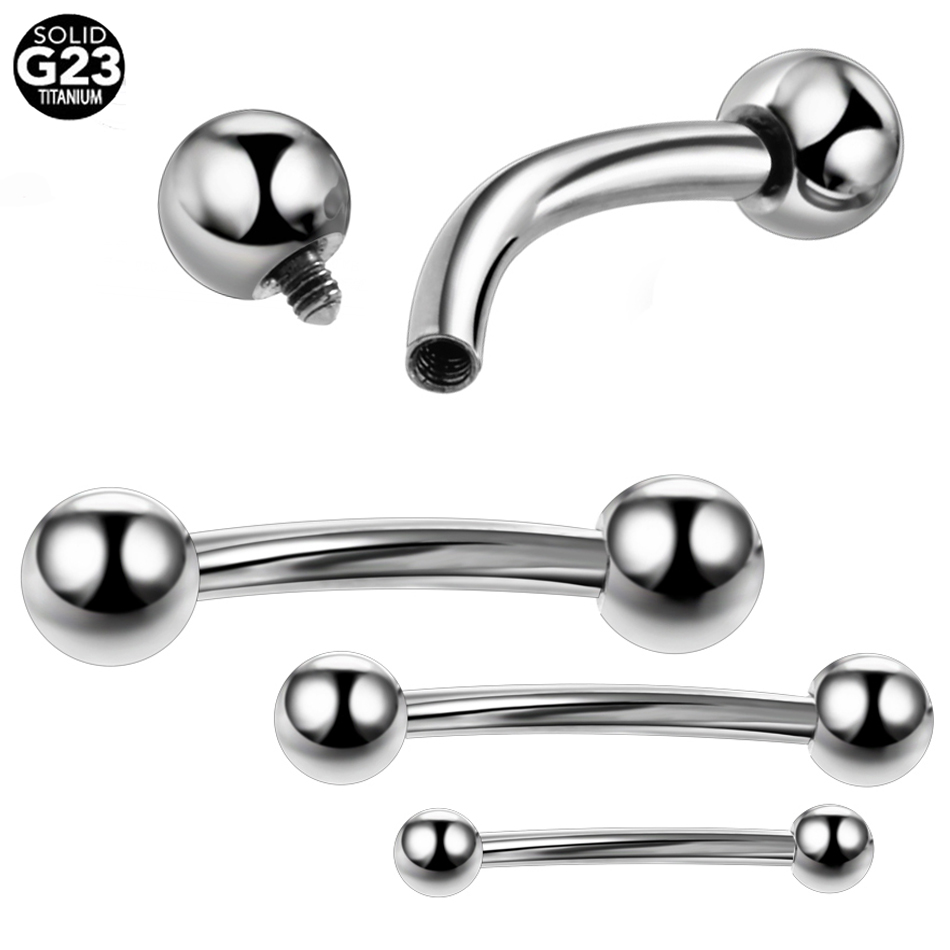 1PC 100% Titanium Eyebrow Pier - مراجعة Eyebrow Curved Barbell وسعره