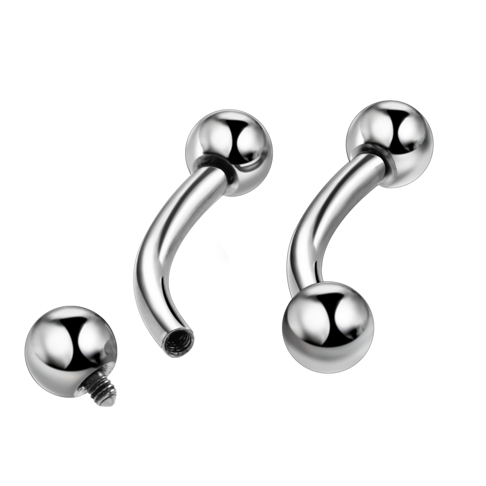 1PC 100% Titanium Eyebrow Pier - مراجعة Eyebrow Curved Barbell وسعره