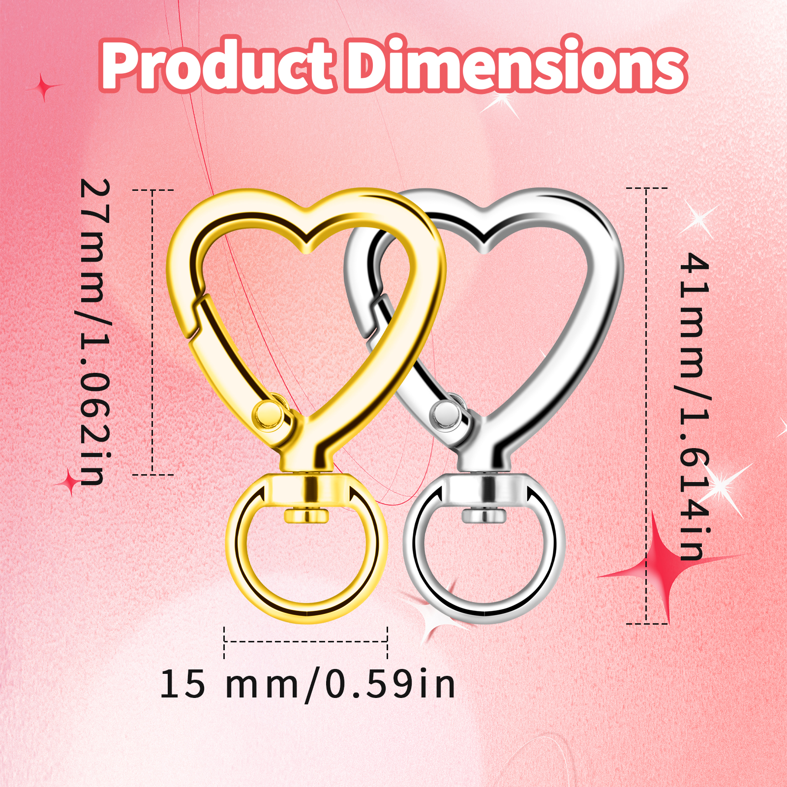 10pcs Metal Heart Lobster Claw - مراجعة Daith Heart Ring وسعره