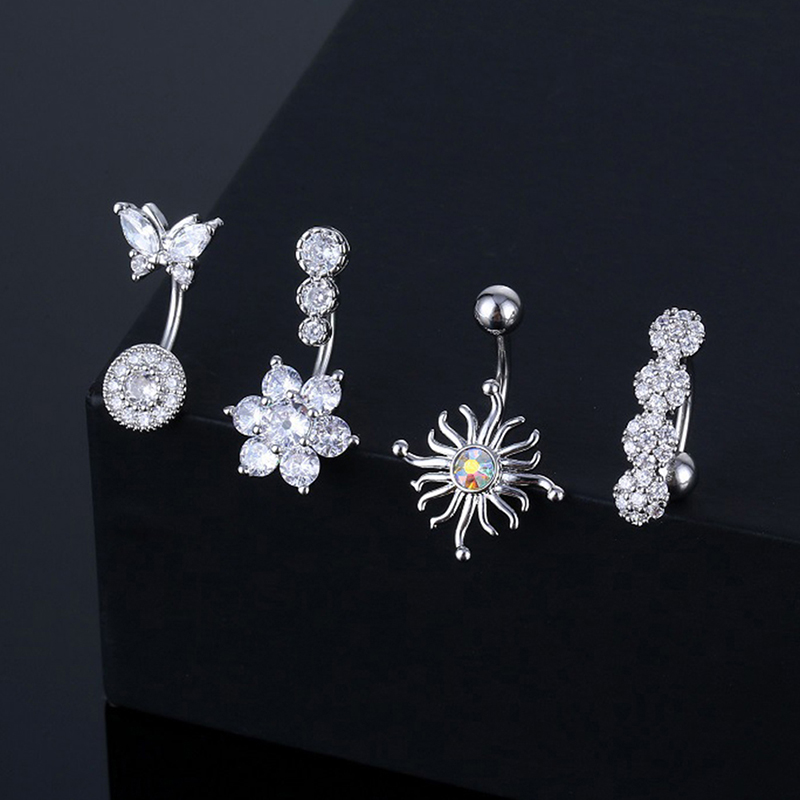 Crystal Belly Button Ring Anim - مراجعة Body Jewelry Barbell وسعره