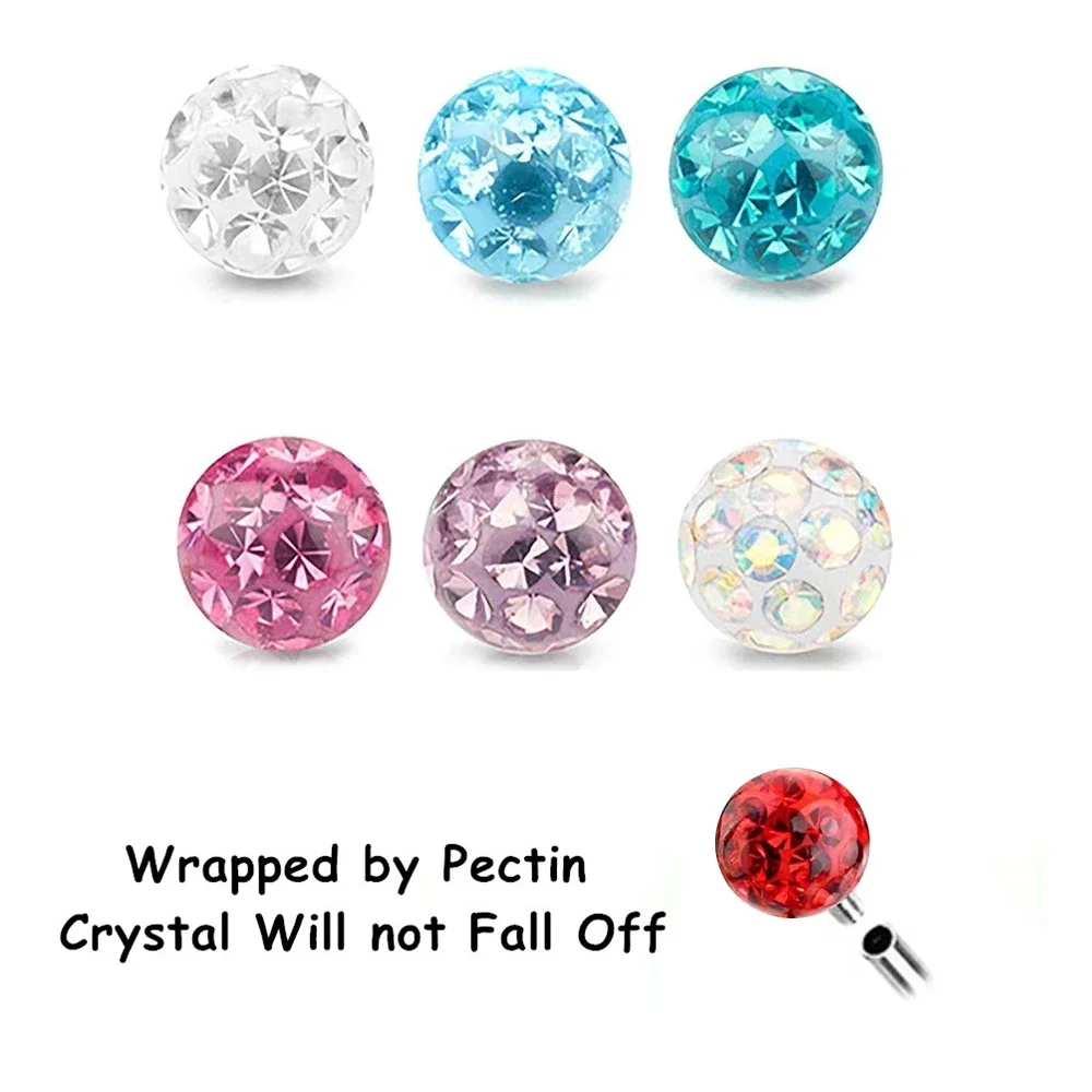 Multi Color Epoxy Crystal 6-10 - مراجعة Eyebrow Curved Barbell وسعره