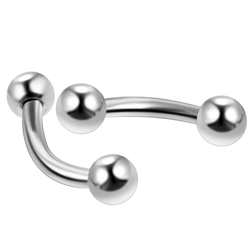 10Pcs/lot Steel Eyebrow Banana - مراجعة Eyebrow Curved Barbell وسعره