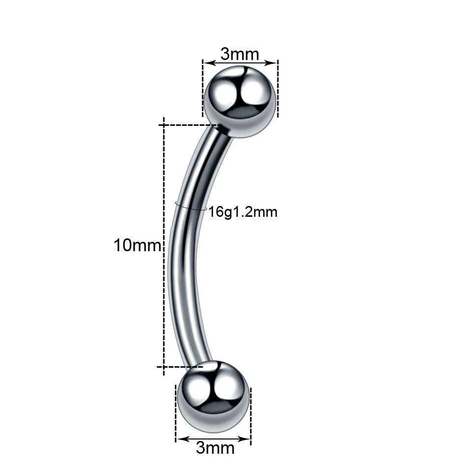 10Pcs/lot Steel Eyebrow Banana - مراجعة Eyebrow Curved Barbell وسعره