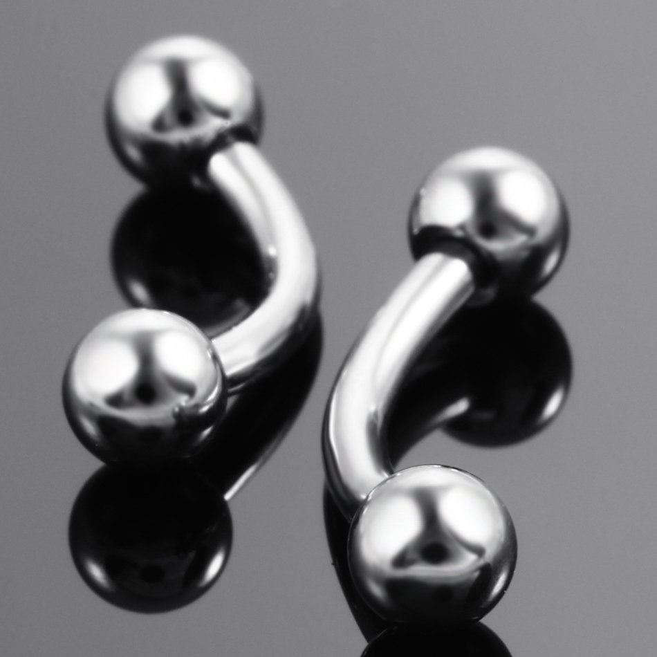 10Pcs/lot Steel Eyebrow Banana - مراجعة Eyebrow Curved Barbell وسعره