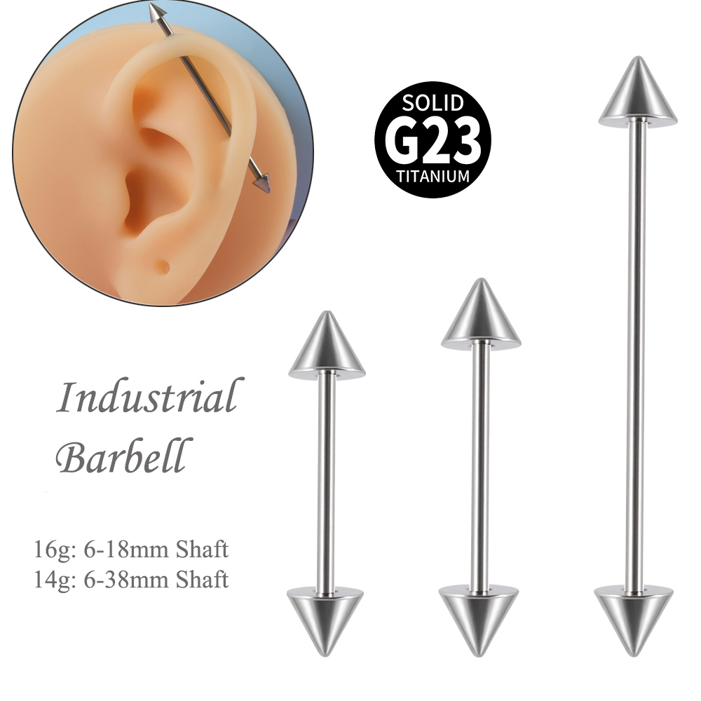 1Pc  G23 Titanium Cone Industr - مراجعة Tongue Barbell Straight وسعره
