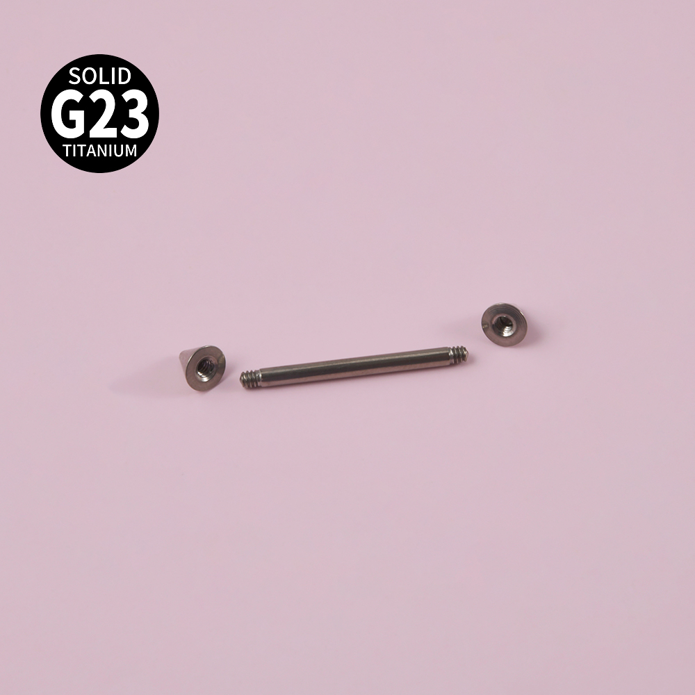 1Pc  G23 Titanium Cone Industr - مراجعة Tongue Barbell Straight وسعره