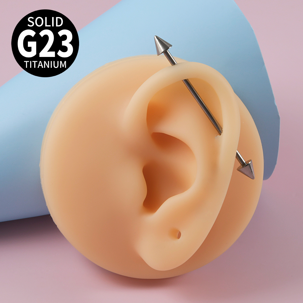 1Pc  G23 Titanium Cone Industr - مراجعة Tongue Barbell Straight وسعره