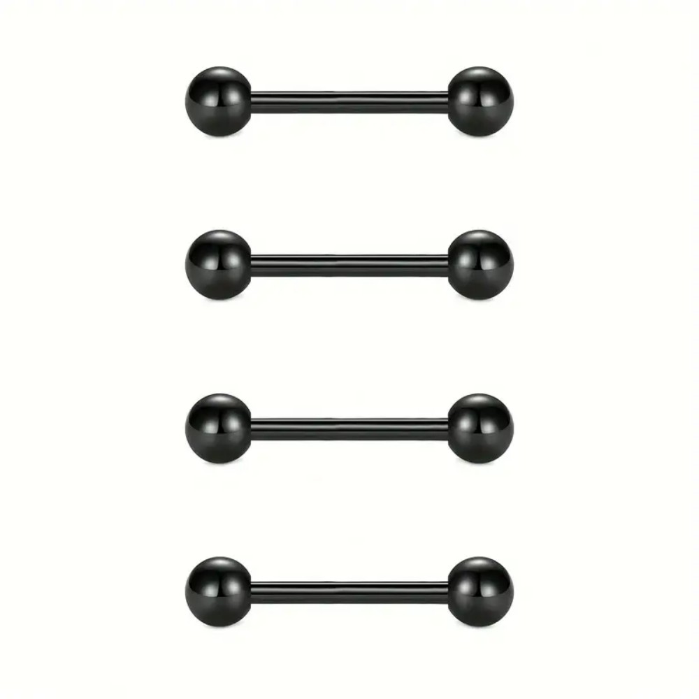 Set Of 4 Stainless Steel Nippl - مراجعة Tongue Barbell Straight وسعره