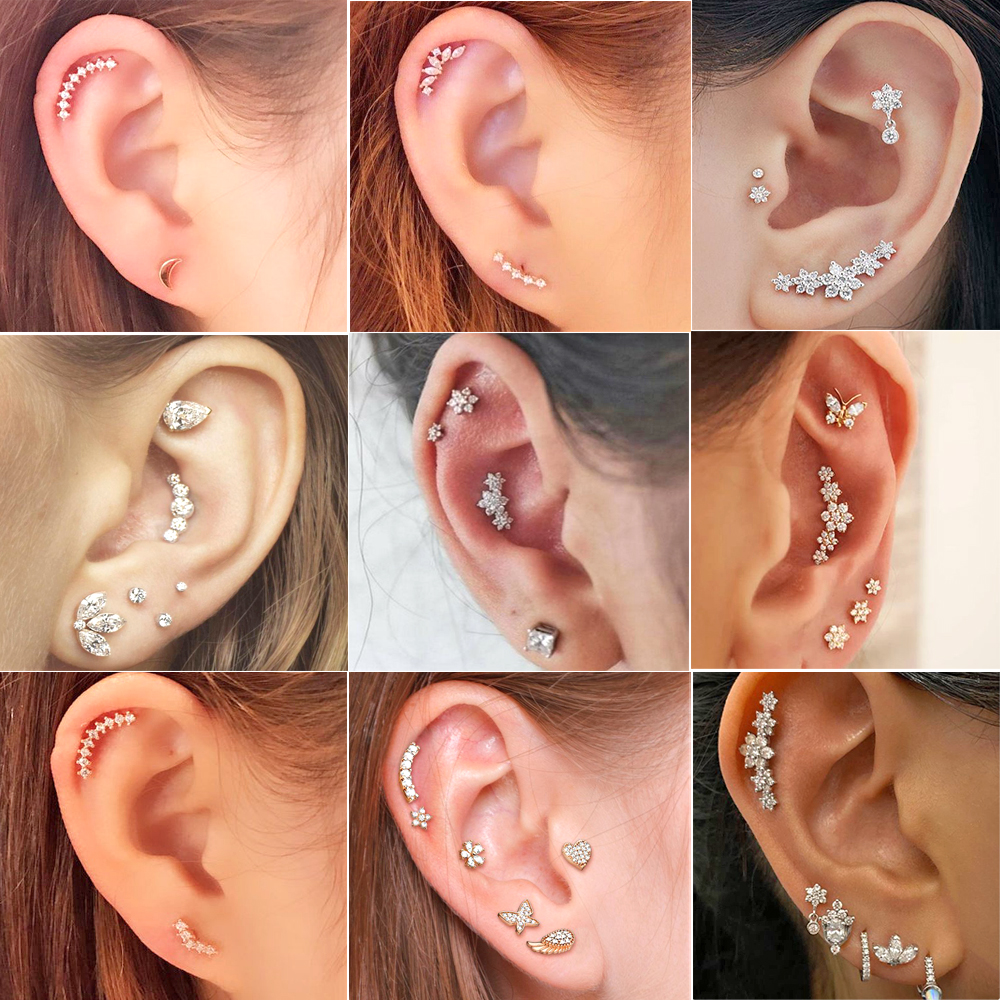 1PC Stainless Steel Cz Ear Tra - مراجعة Body Jewelry Barbell وسعره