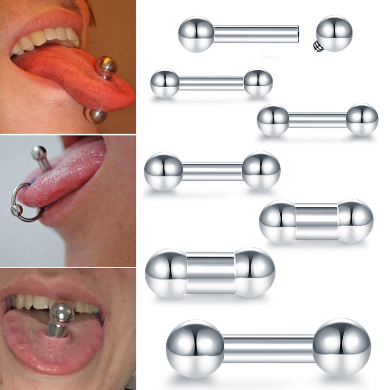1PC Steel Big Size Genital Str - مراجعة Tongue Barbell Straight وسعره