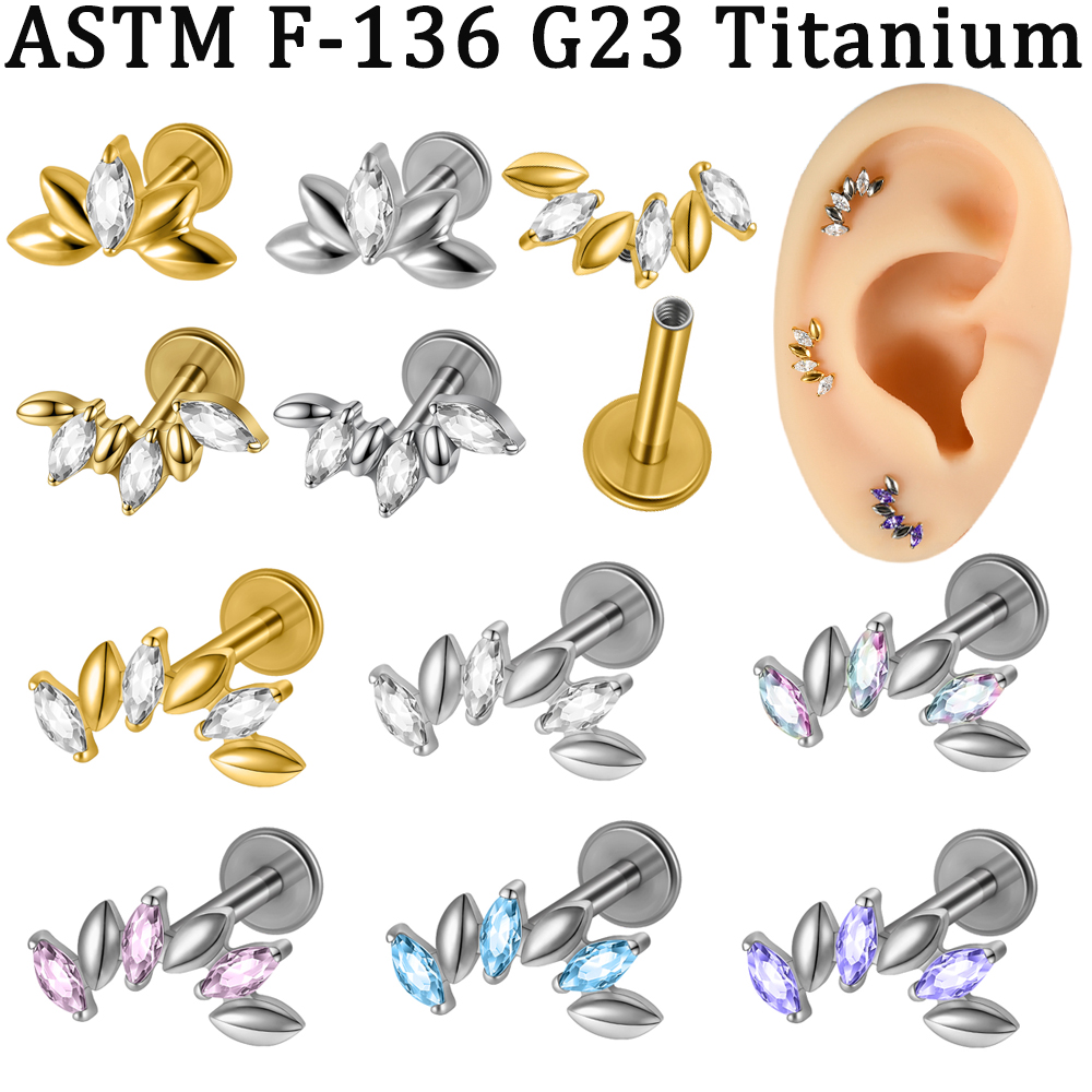5-1PCs CZ 5/6 Marquise Lip Lab - مراجعة Body Jewelry Implants وسعره