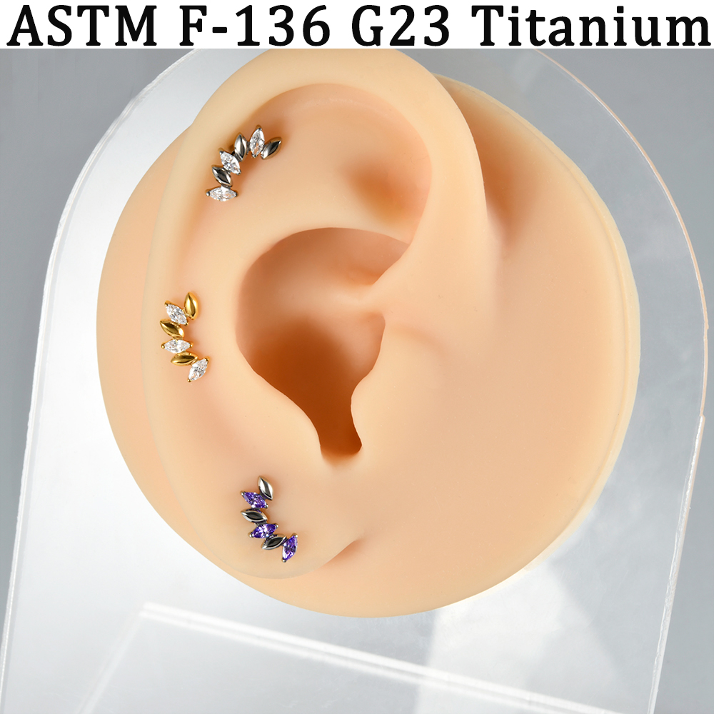 5-1PCs CZ 5/6 Marquise Lip Lab - مراجعة Body Jewelry Implants وسعره