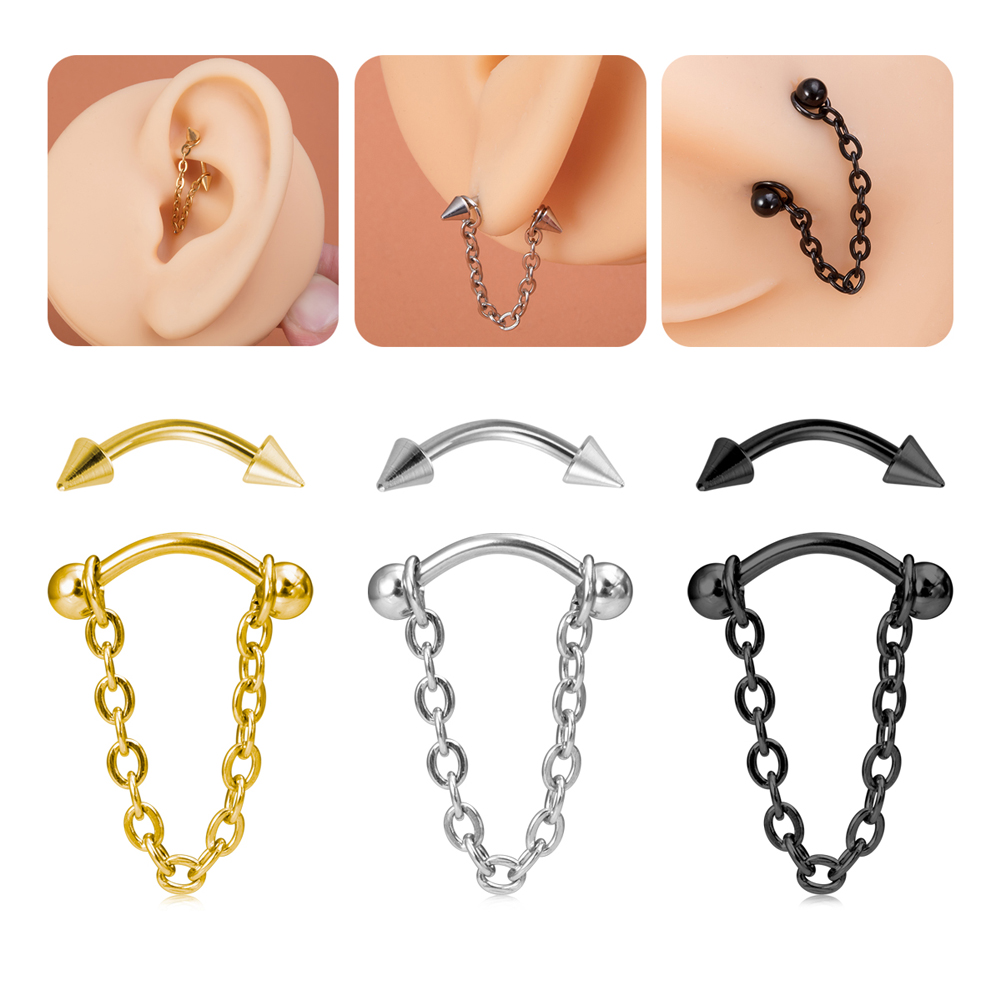 1pc Zircon Ball Cone Eyebrow P - مراجعة Eyebrow Curved Barbell وسعره