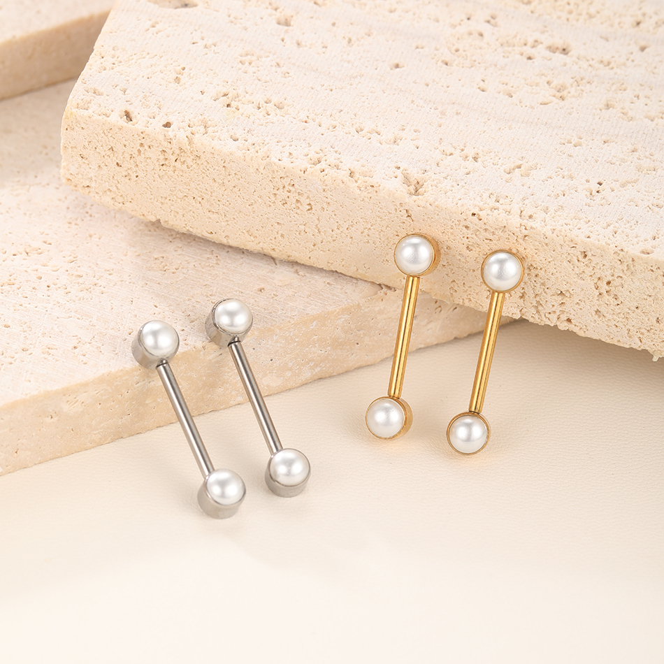 1/5Pcs Titanium Heart Nipple P - مراجعة Tongue Barbell Straight وسعره