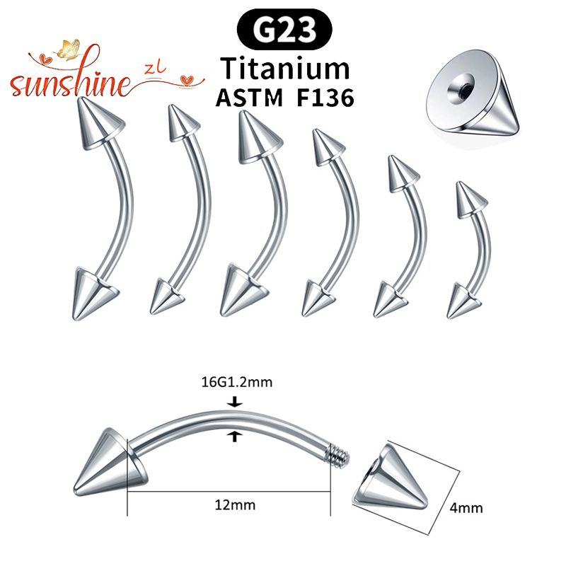 1PC G23 Titanium Spike Curved  - مراجعة Eyebrow Curved Barbell وسعره