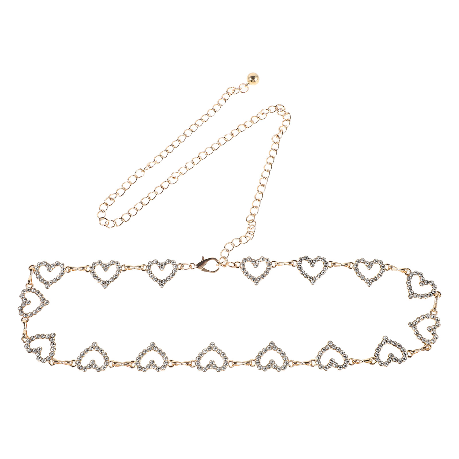 Women Heart Rhinestone Waist C - مراجعة Body Chain Jewelry وسعره