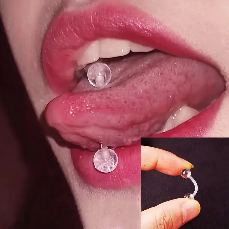 3pcs/Lot Soft Transparent Invi - مراجعة Tongue Barbell Straight وسعره