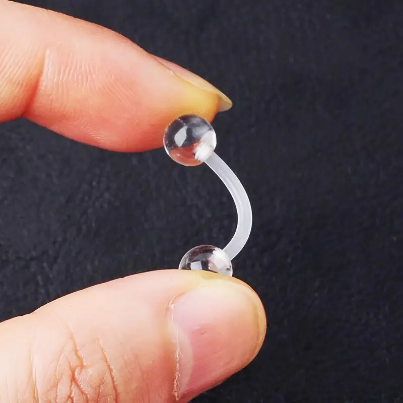 3pcs/Lot Soft Transparent Invi - مراجعة Tongue Barbell Straight وسعره