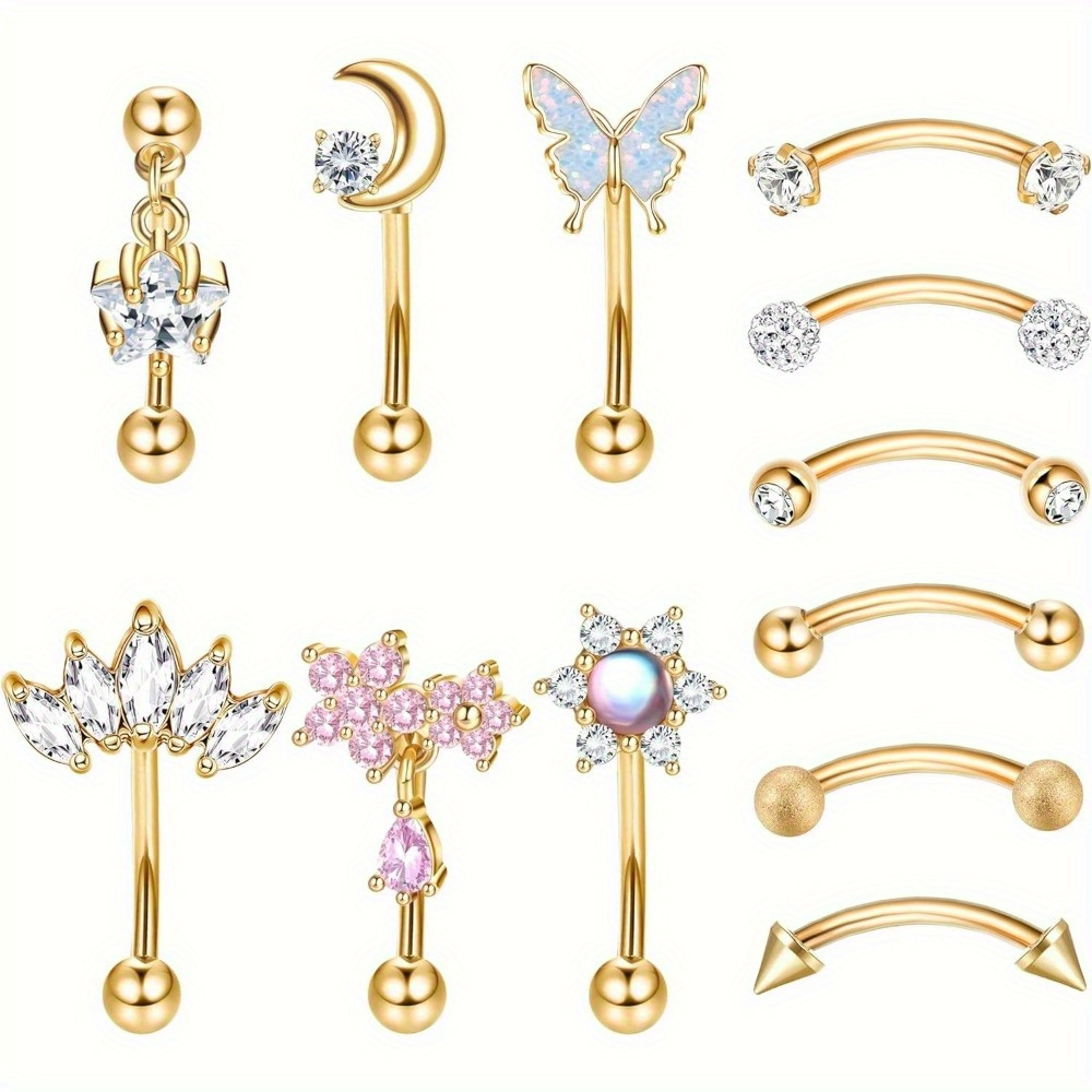 Florideco 1PC Stainless Steel  - مراجعة Eyebrow Curved Barbell وسعره