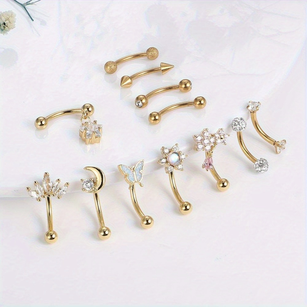 Florideco 1PC Stainless Steel  - مراجعة Eyebrow Curved Barbell وسعره