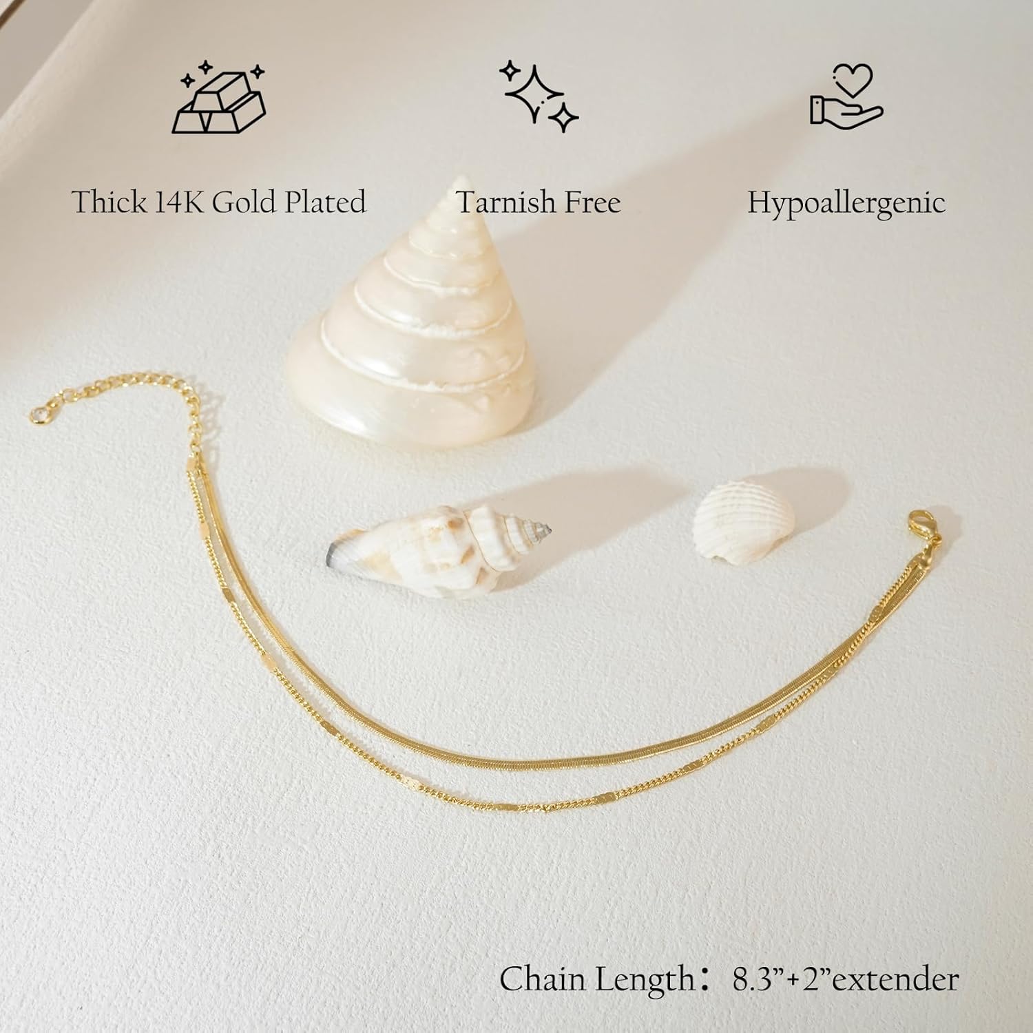 Ankle Bracelets for Women 14k  - مراجعة Body Jewelry Real Gold وسعره
