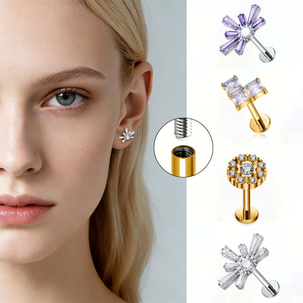 SPUR 16G ASTM F136 Titanium CZ - مراجعة Body Jewelry Co وسعره