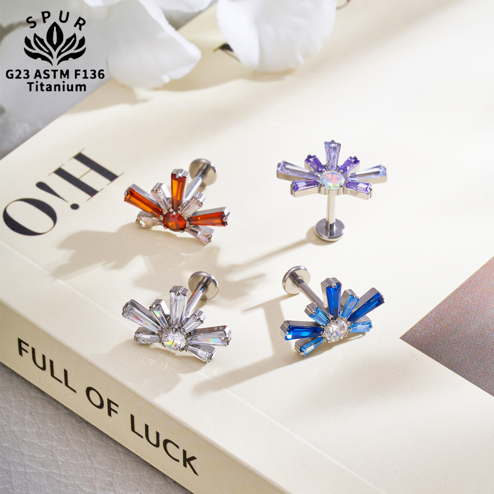 SPUR 16G ASTM F136 Titanium CZ - مراجعة Body Jewelry Co وسعره