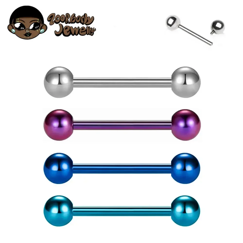 1/10pcs F136 Implant Grade Tit - مراجعة Tongue Barbell Straight وسعره
