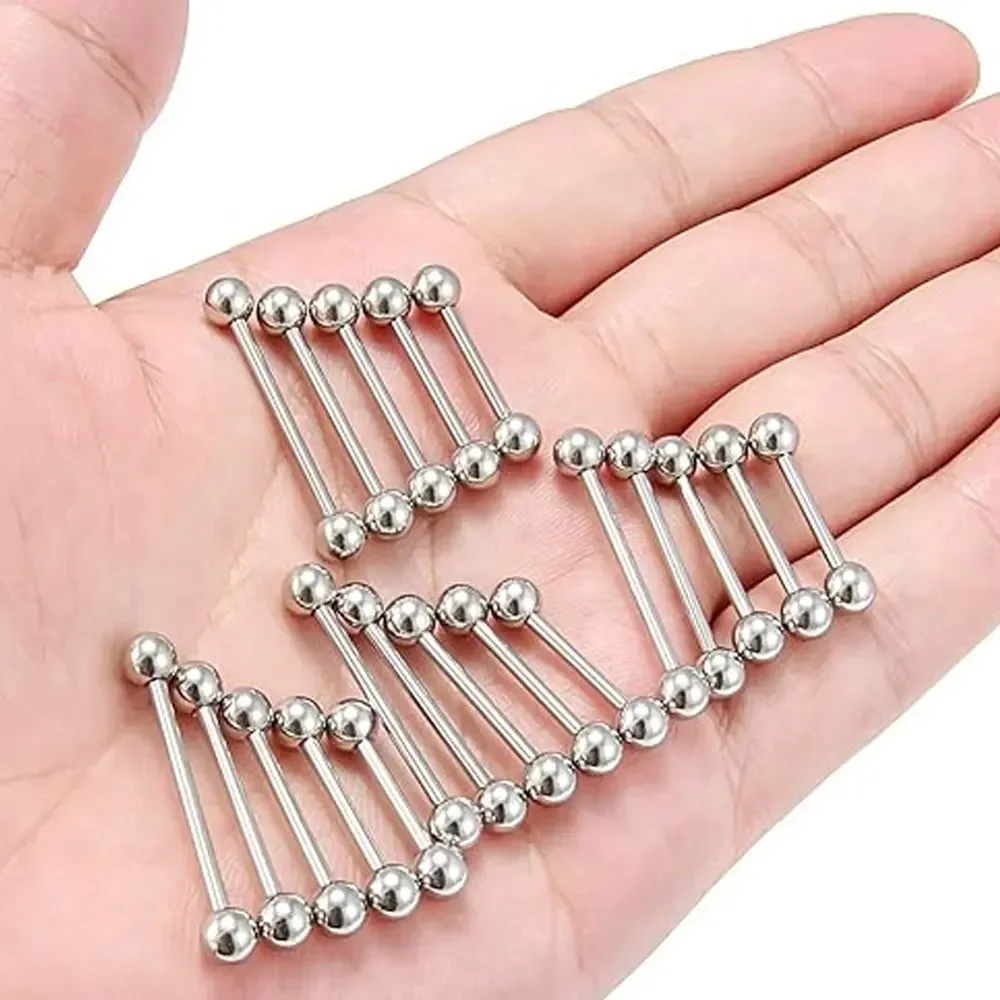 1/10pcs F136 Implant Grade Tit - مراجعة Tongue Barbell Straight وسعره