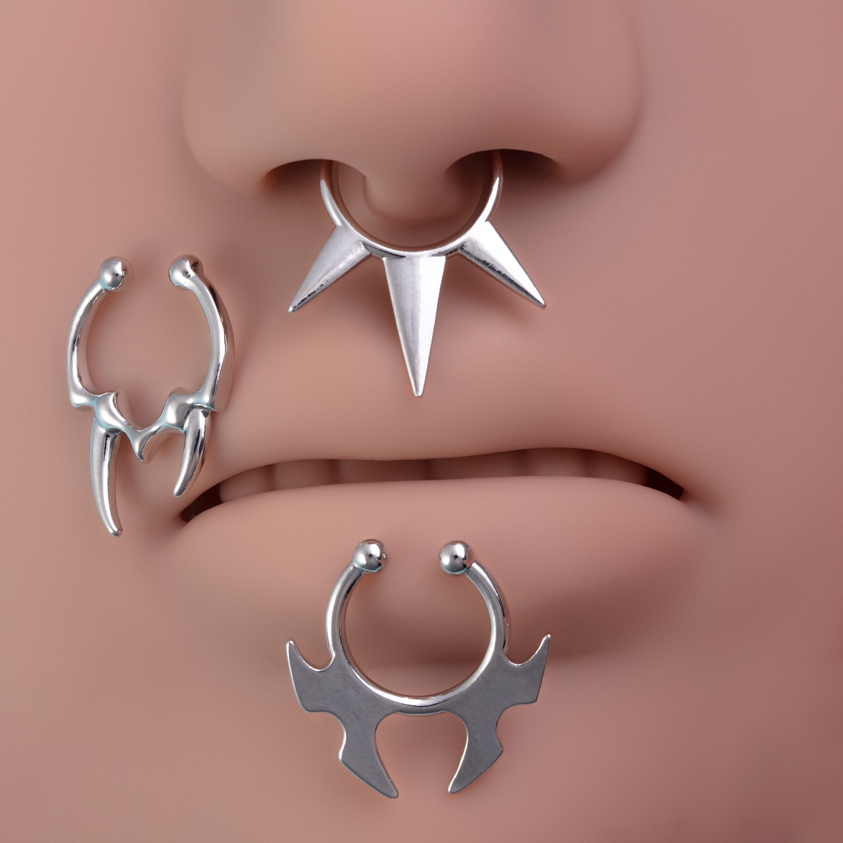 1-3pcs Fake Clip on Nose Rings - مراجعة Body Jewelry Implants وسعره