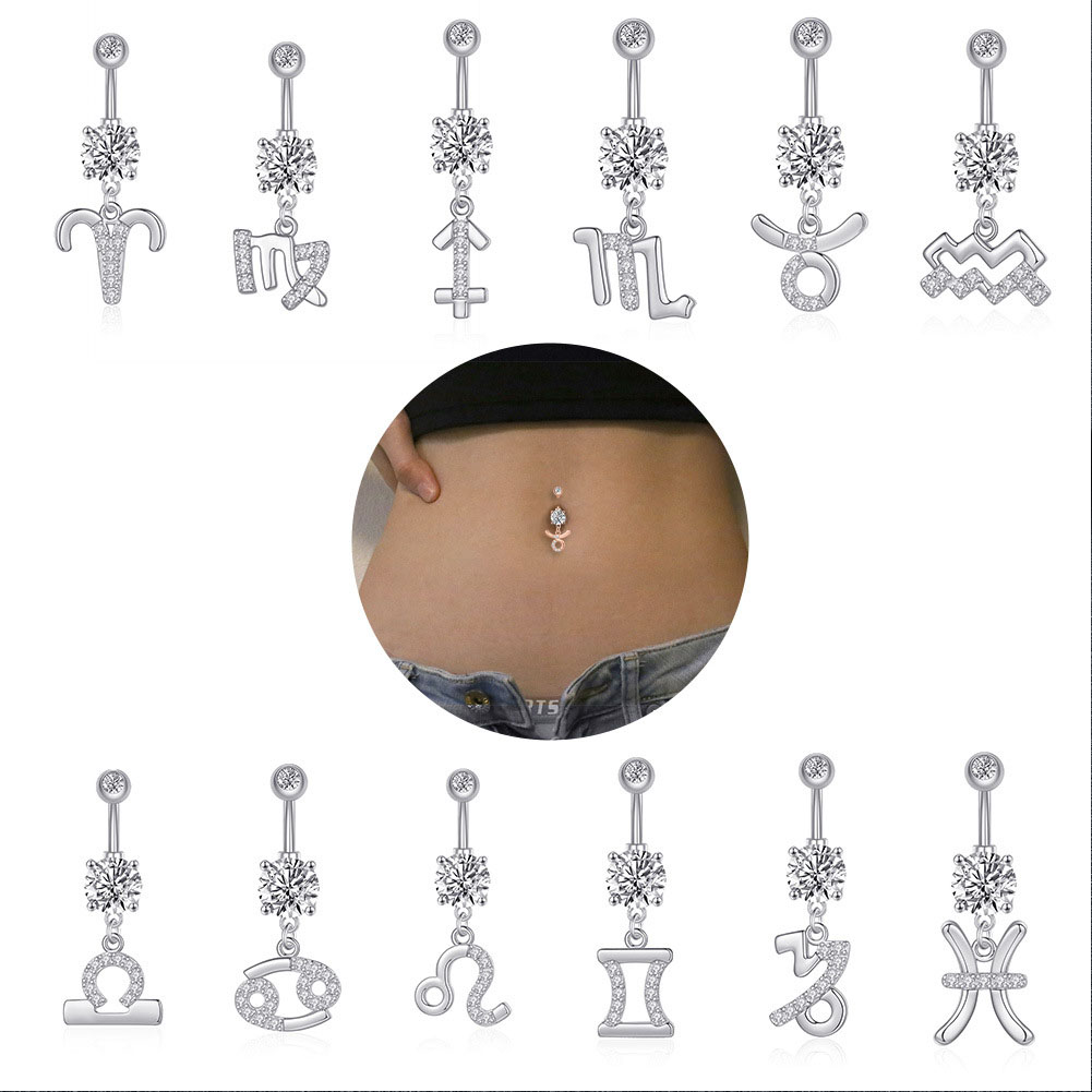 12 Constellation Series Navel  - مراجعة Body Jewelry Barbell وسعره