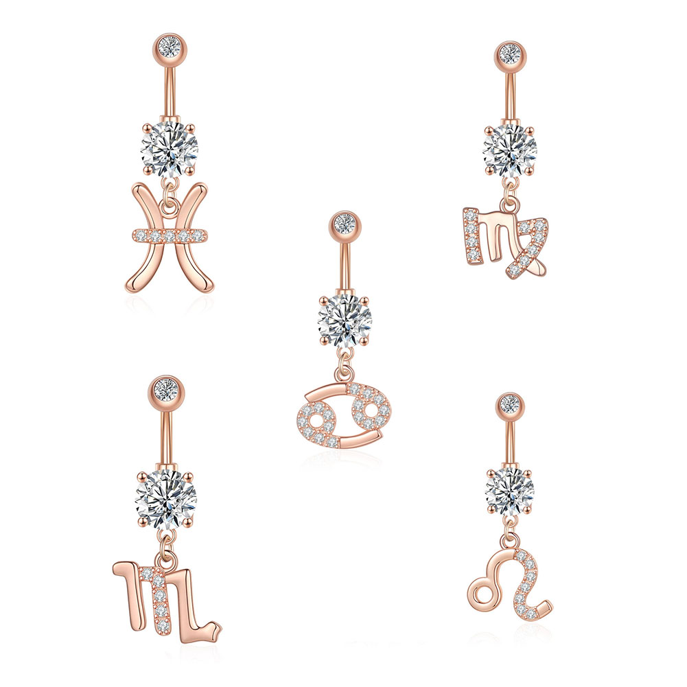 12 Constellation Series Navel  - مراجعة Body Jewelry Barbell وسعره