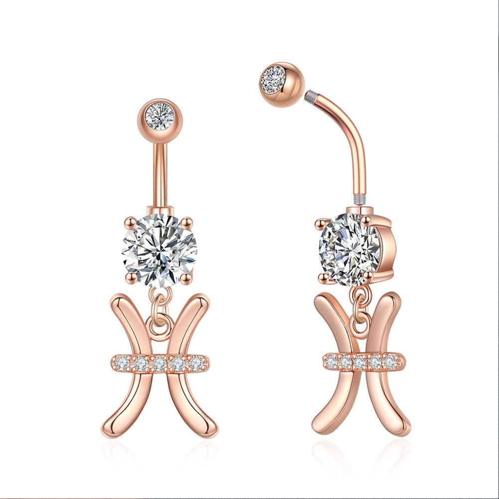 12 Constellation Series Navel  - مراجعة Body Jewelry Barbell وسعره