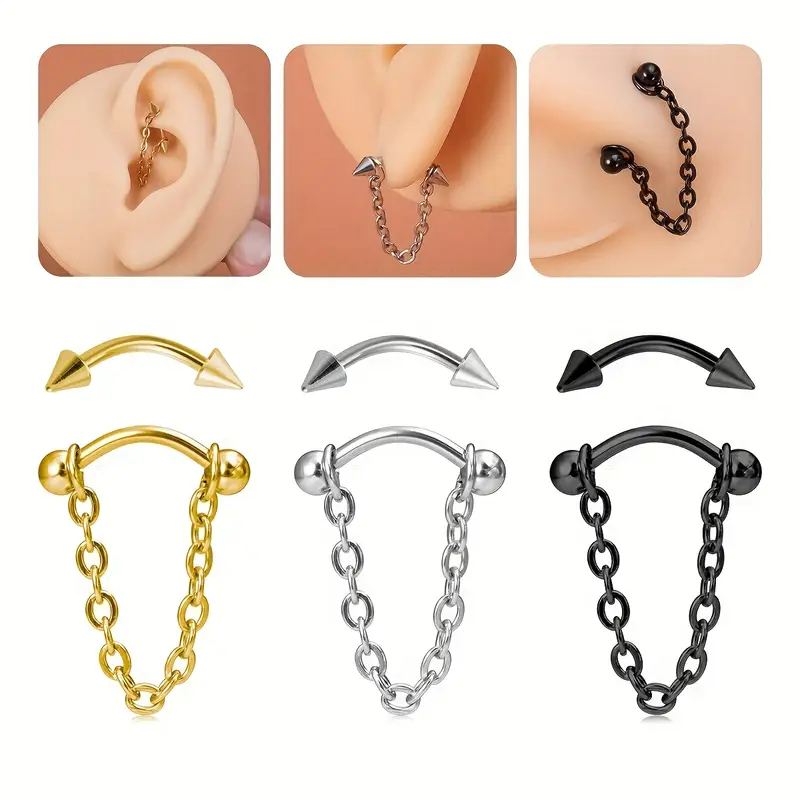 2pcs Stainless Steel Curved Ba - مراجعة Eyebrow Curved Barbell وسعره