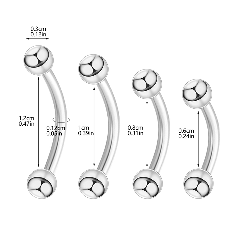 6PCS Stainless Steel Curved Ba - مراجعة Eyebrow Curved Barbell وسعره