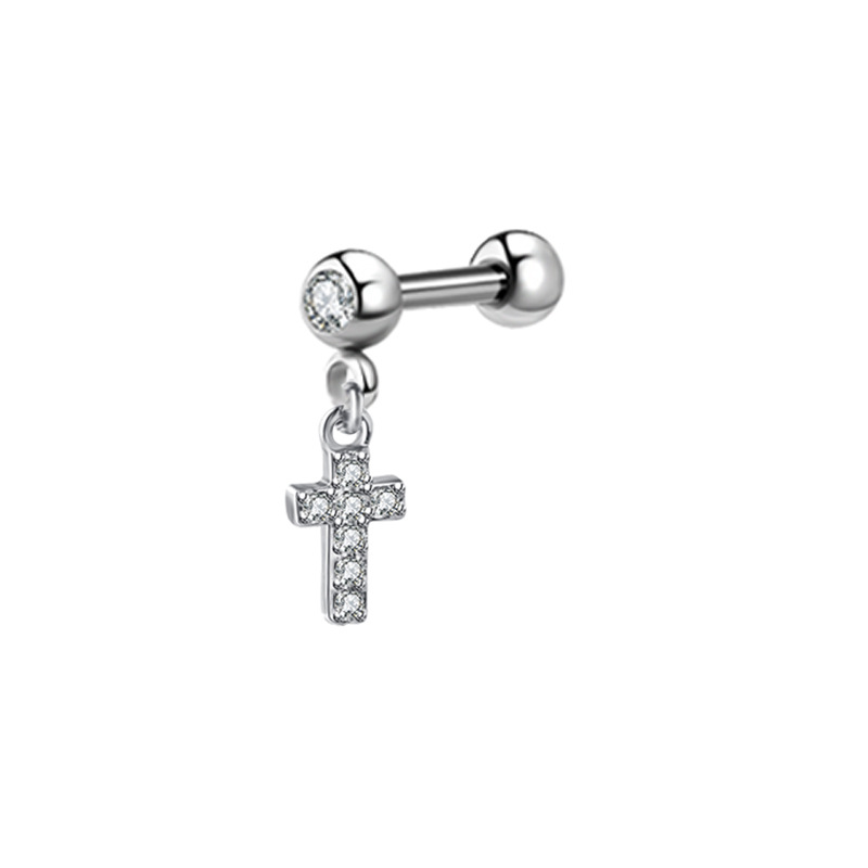 1PCS Moon Ear Cartilage Stud E - مراجعة Body Jewelry Barbell وسعره