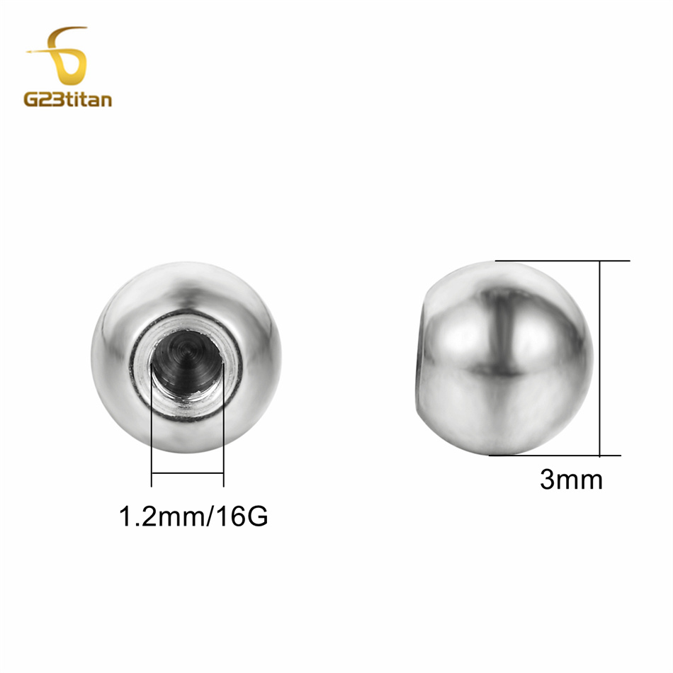 2pcs 16G 14G 3mm 4mm 5mm G23 T - مراجعة Body Jewelry Barbell وسعره