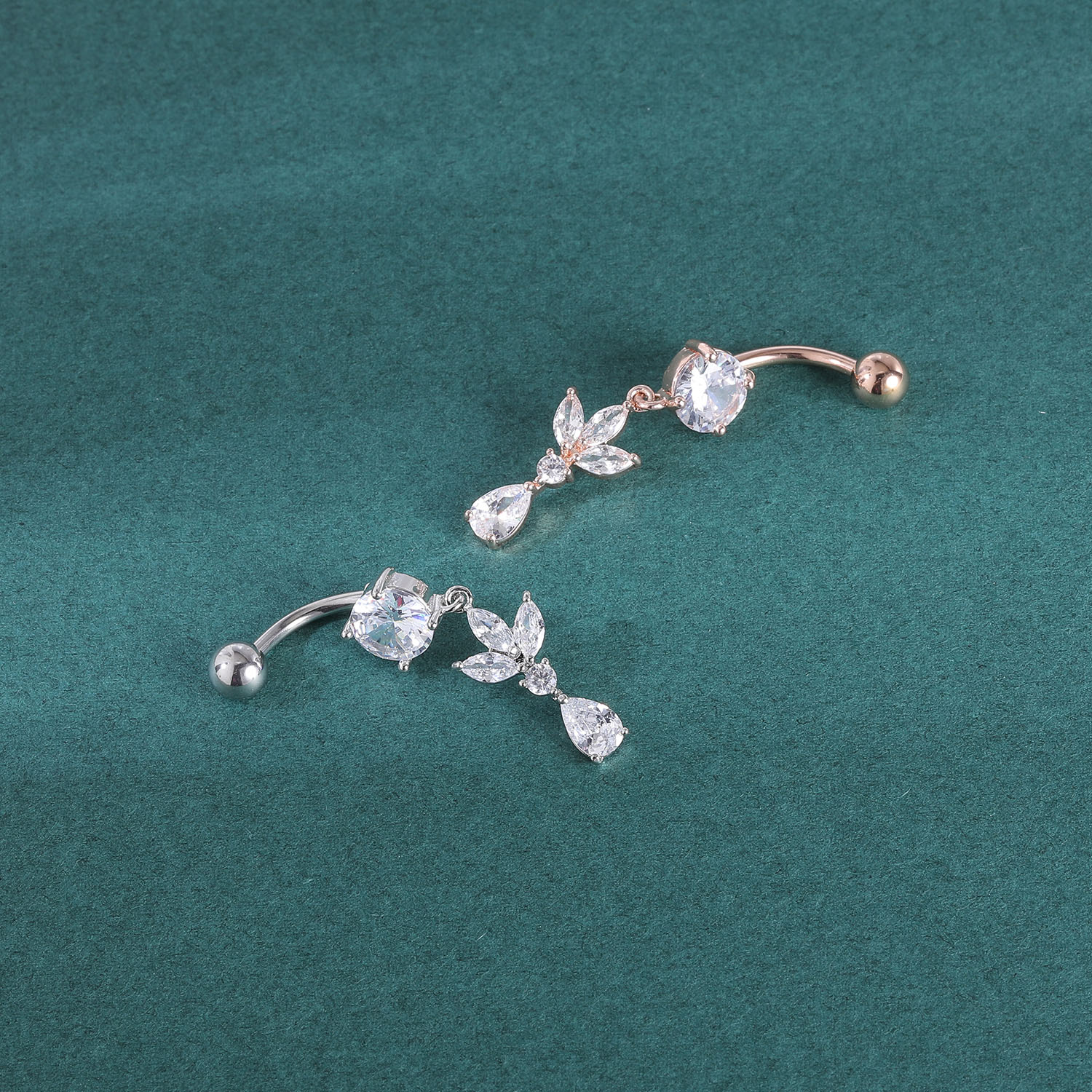ZS 14G 1PC Zircon Flower Belly - مراجعة Body Jewelry Real Gold وسعره