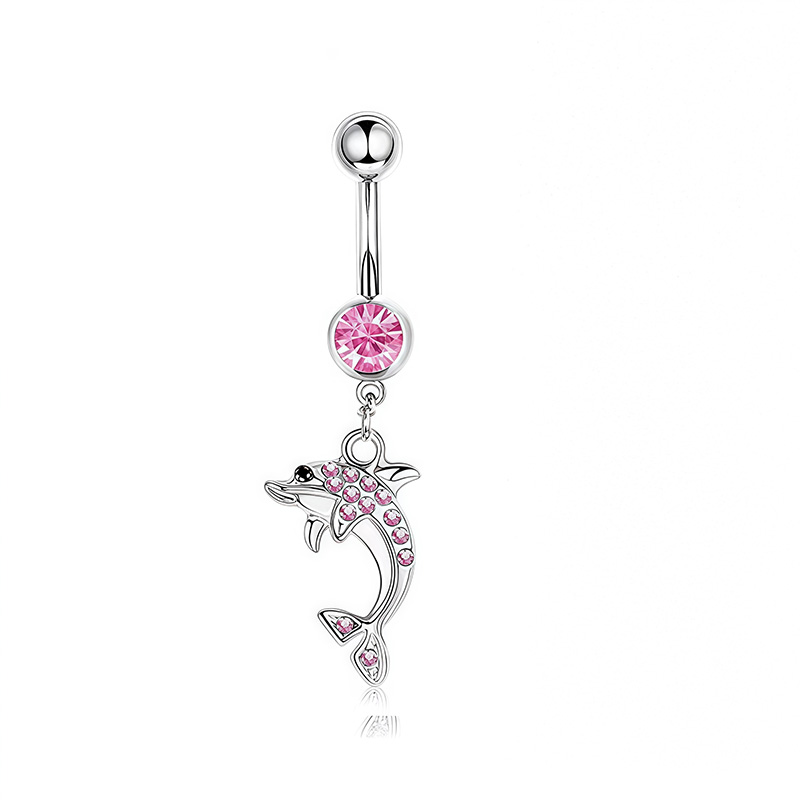 1PCS Pink Crown Belly Button R - مراجعة Body Jewelry Barbell وسعره