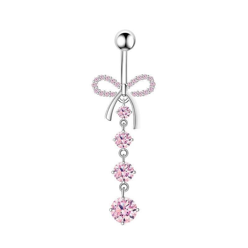 1PCS Pink Crown Belly Button R - مراجعة Body Jewelry Barbell وسعره