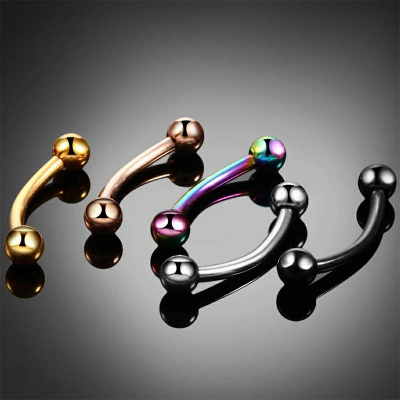20pc/set Steel Eyebrow Banana  - مراجعة Eyebrow Curved Barbell وسعره