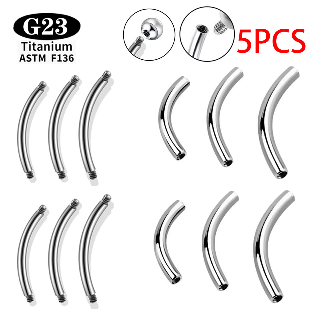 5 Pcs/Lot ASTM F136 Titanium I - مراجعة Body Jewelry Barbell وسعره