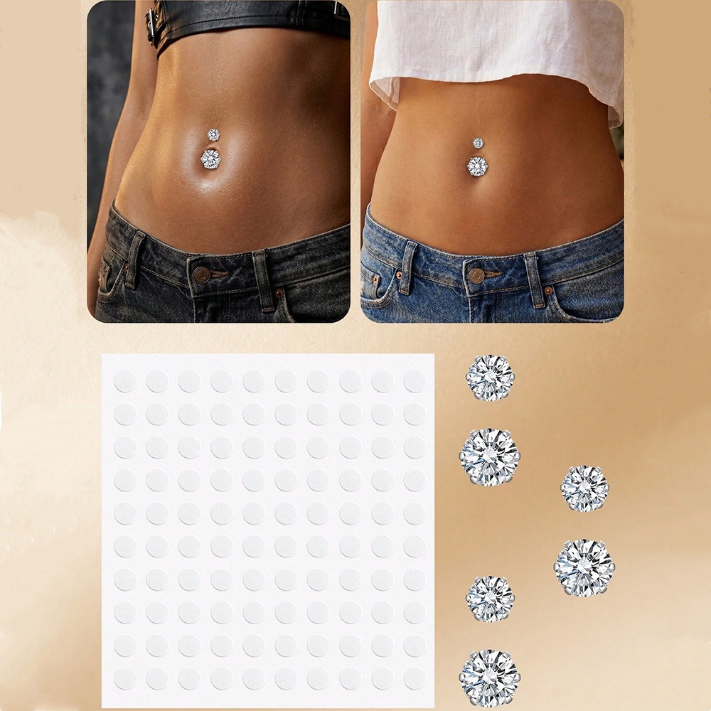Fake Belly Piercing Cubic Zirc - مراجعة Body Jewelry Belly Button Rings وسعره