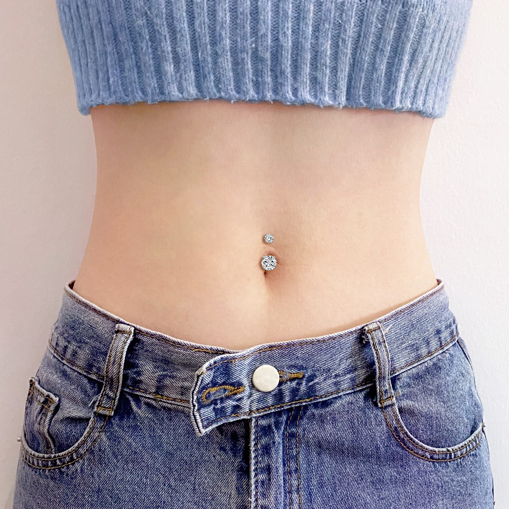 Fake Belly Piercing Cubic Zirc - مراجعة Body Jewelry Belly Button Rings وسعره