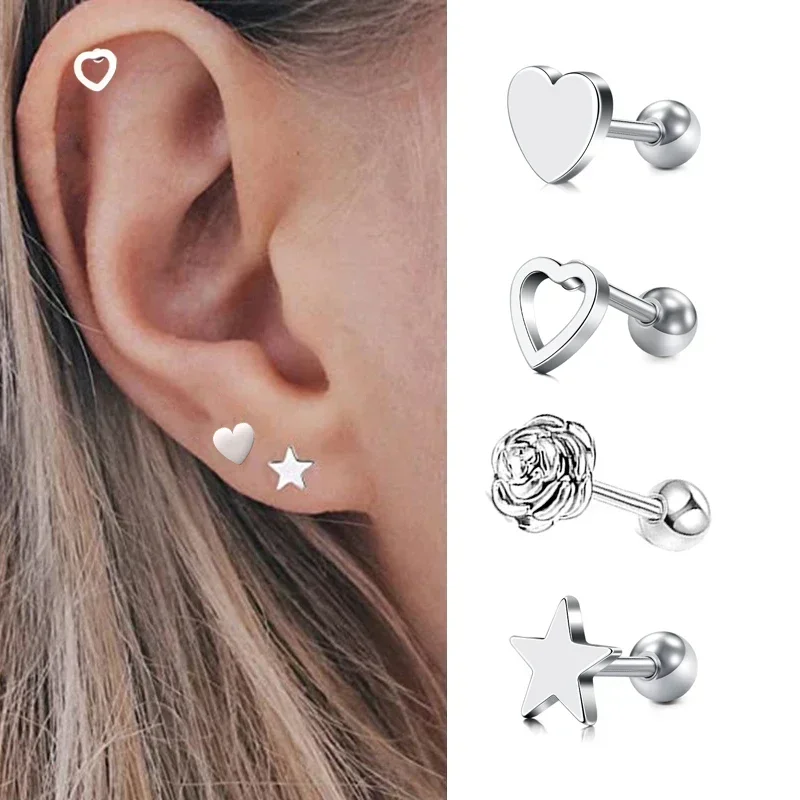 1Pc Heart Star Tragus Stud Ear - مراجعة Body Jewelry Barbell وسعره