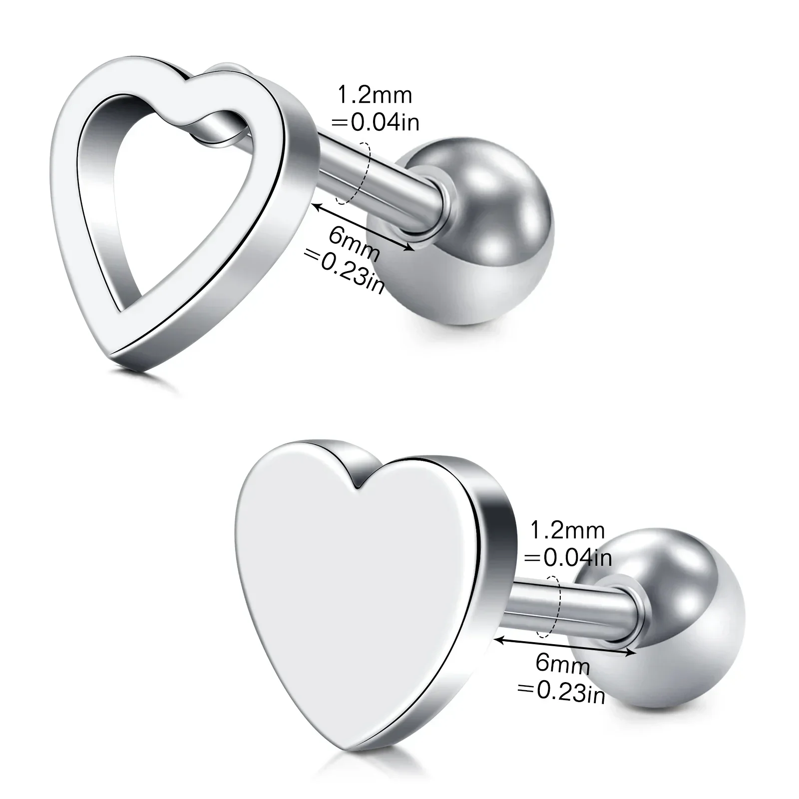 1Pc Heart Star Tragus Stud Ear - مراجعة Body Jewelry Barbell وسعره