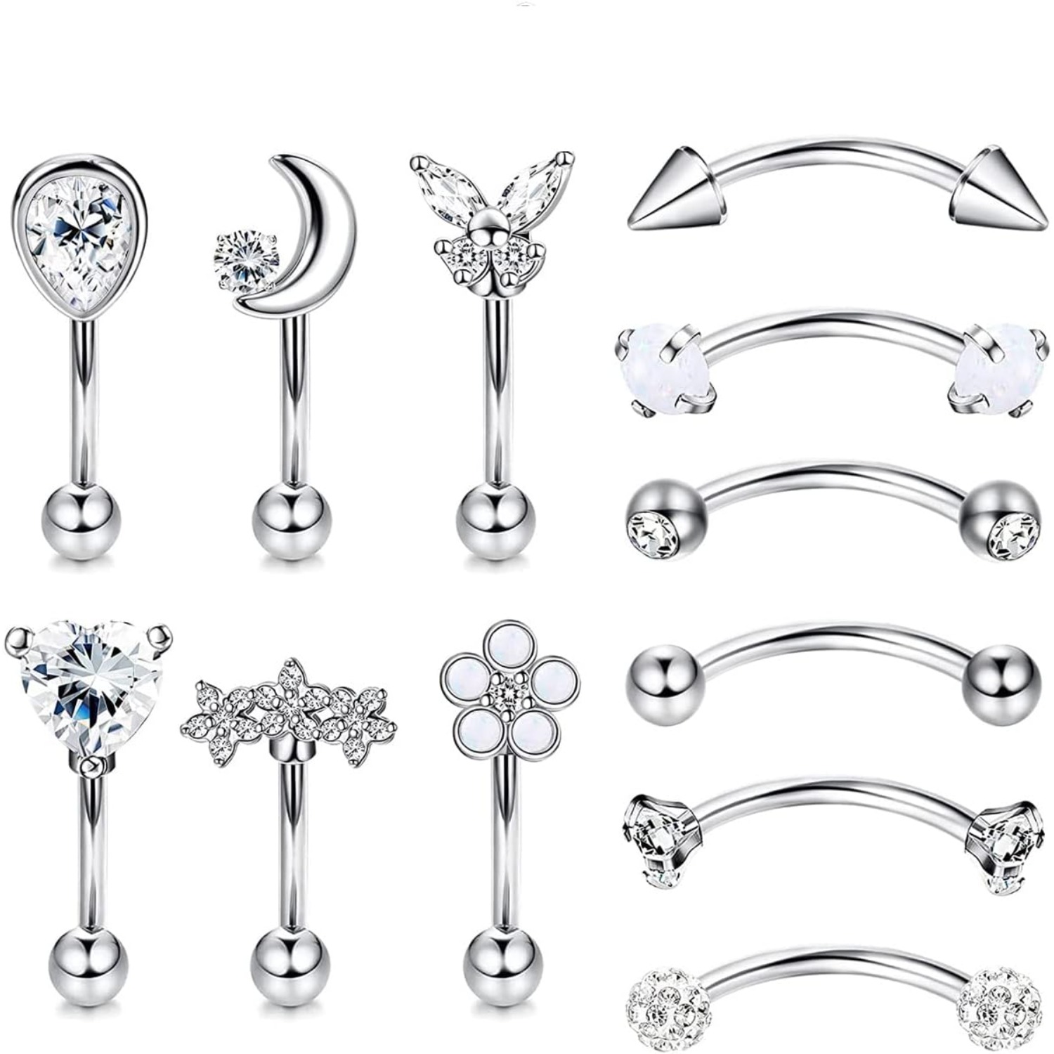 Bobisty 1PC Stainless Steel Cu - مراجعة Eyebrow Curved Barbell وسعره